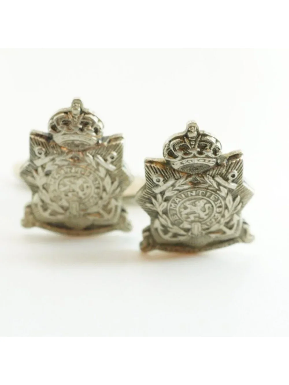 Vintage Dutch Military Royal Netherlands Marine Corps Cufflinks Je Maintiendrai
